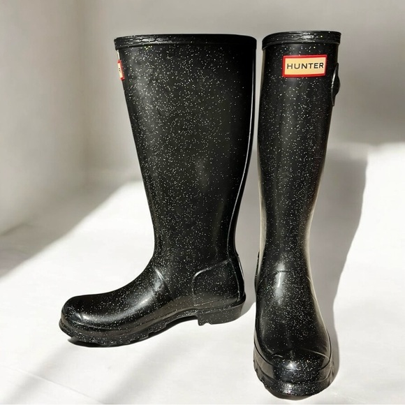 🌻NEW HUNTER Big Kids Original Giant Glitter Rain Boots Size 4 Boy / 5 Girl - Picture 9 of 14